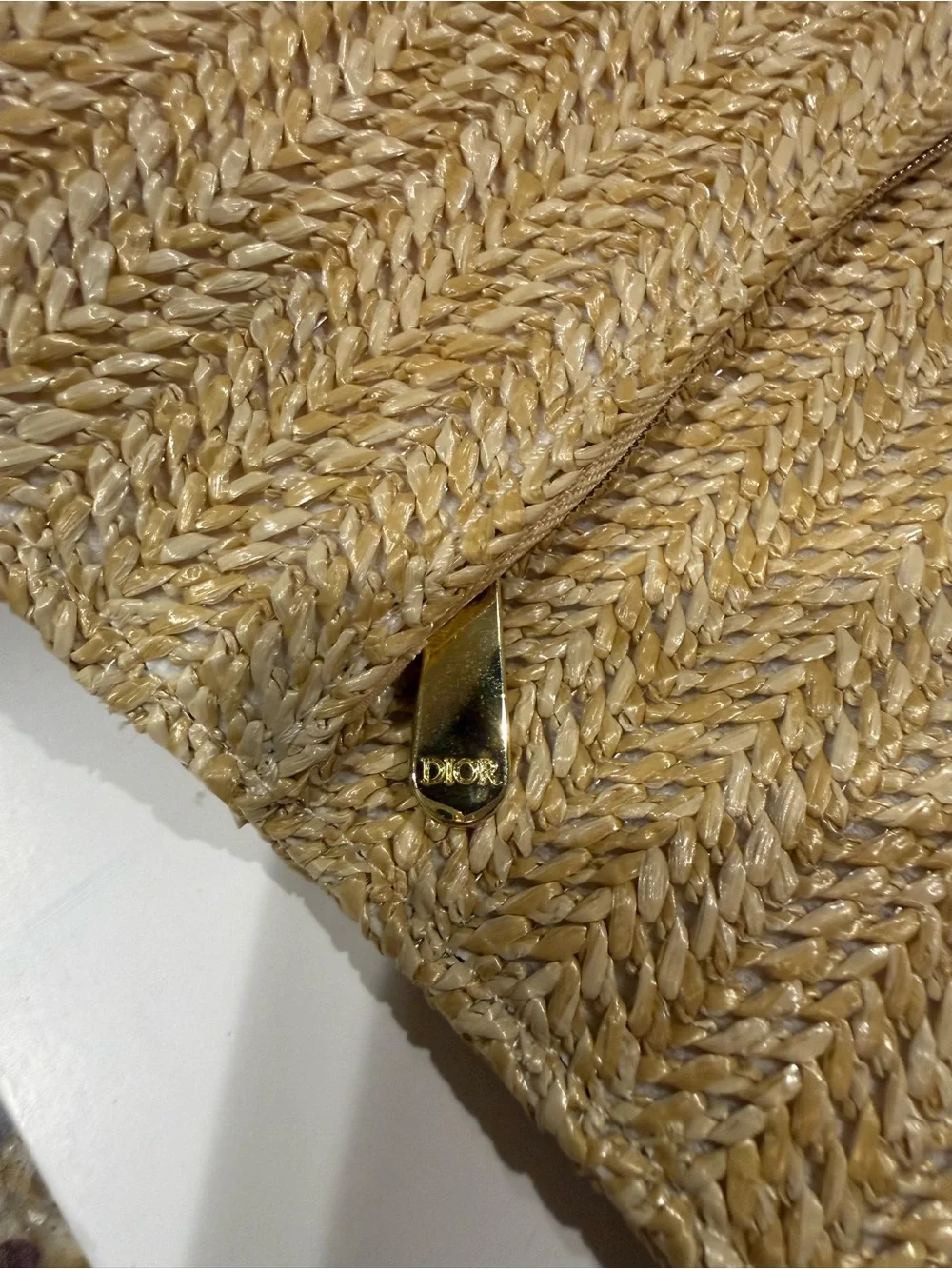 Dior raffia foldover
